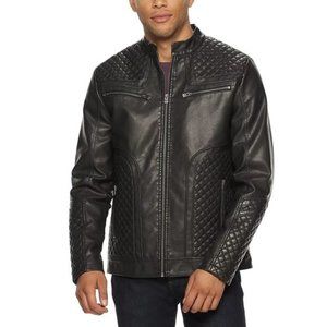 X-Ray Washed Faux-Leather Moto Jacket